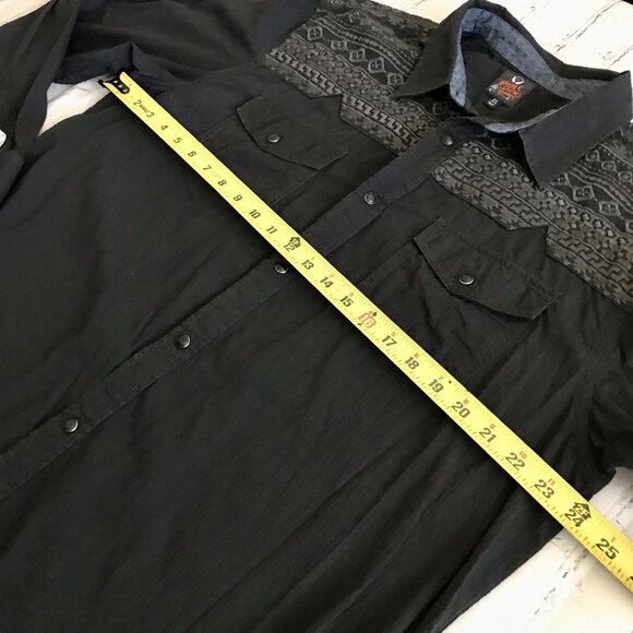 Moon Shine Spirit Embroidered Pearl Snap Shirt Men Size XL Western Button Up - Picture 7 of 8